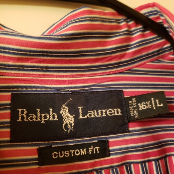 Ralph Lauren Mens buttoned down shirt red size L - Picture 2 of 8